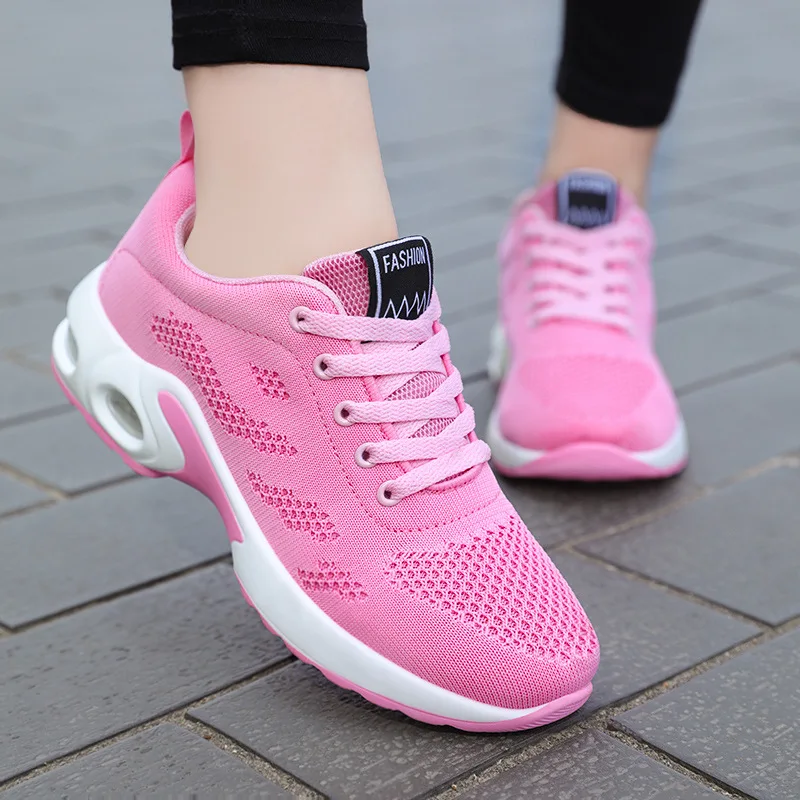 Ladies Casual Running Sneakers New Spring Autumn Fashion Shoes Stock Breathable Lace-Up Sports Shoes for Women
