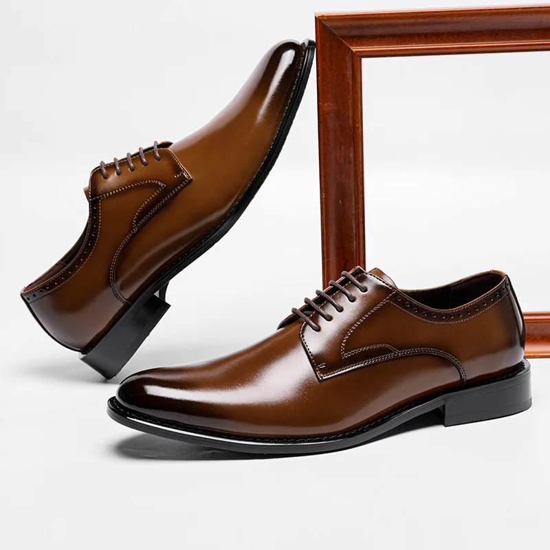 Spring New Men's Casual Leather Shoes Men's Leather Business Shoes