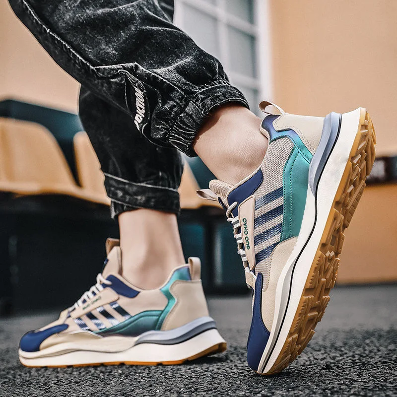 2022 Summer Fashion New Design Male Running Sports Shoes PU Mesh Breathable Sneakers for Men