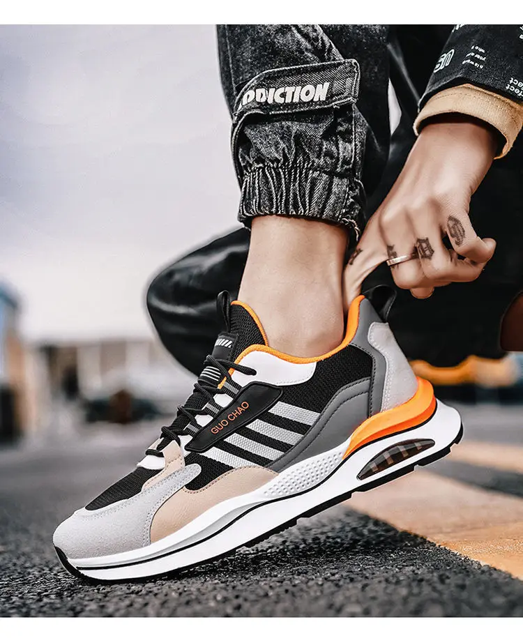 2022 Summer Fashion New Design Male Running Sports Shoes PU Mesh Breathable Sneakers for Men