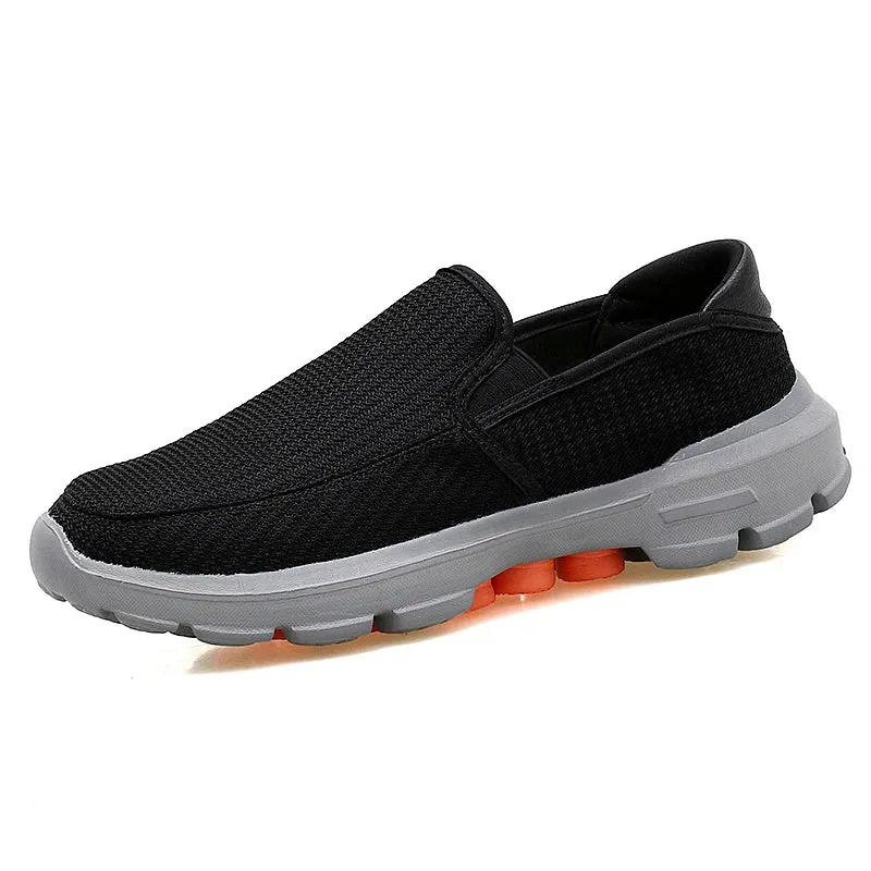 New Wholesale Unisex Wome Men Knitting Mesh Flat Eva slip on Branded comfort Elderly Shoe Running 37-45# Sports Factory Shoe Man