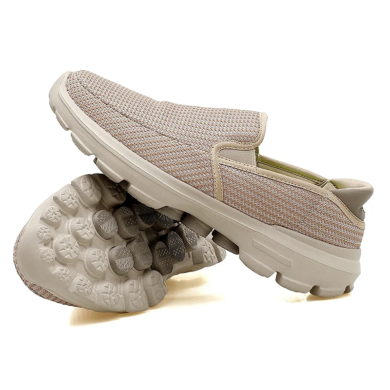 New Wholesale Unisex Wome Men Knitting Mesh Flat Eva slip on Branded comfort Elderly Shoe Running 37-45# Sports Factory Shoe Man