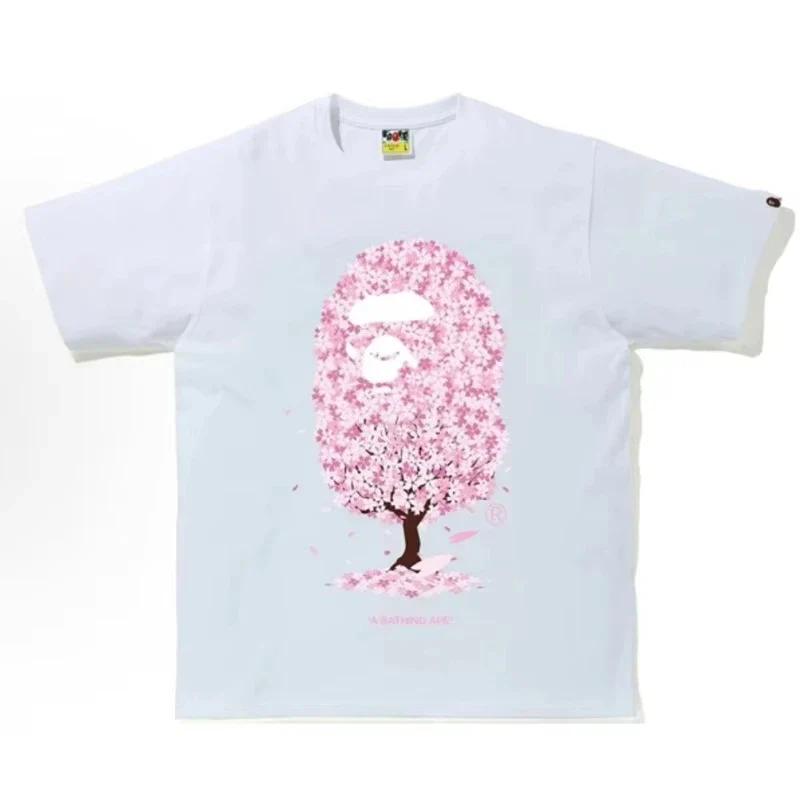 2026 New Japanese Cross-Border Fashion Brand Ape Head Heavy Cotton Short Sleeve Cartoon Shark Camouflage Loose T-Shirt