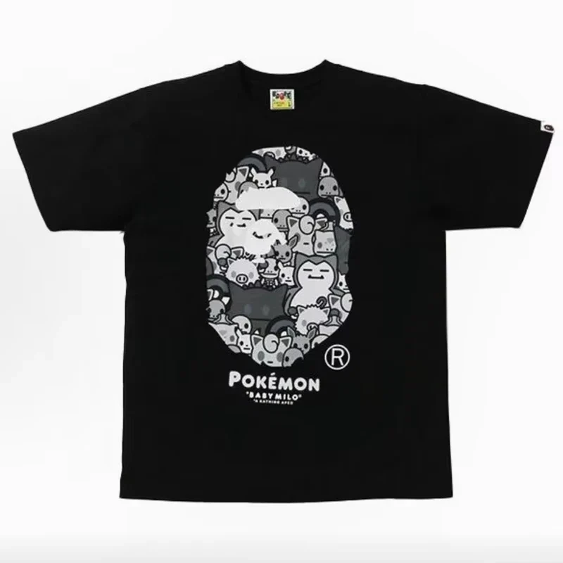 2026 New Japanese Cross-Border Fashion Brand Ape Head Heavy Cotton Short Sleeve Cartoon Shark Camouflage Loose T-Shirt