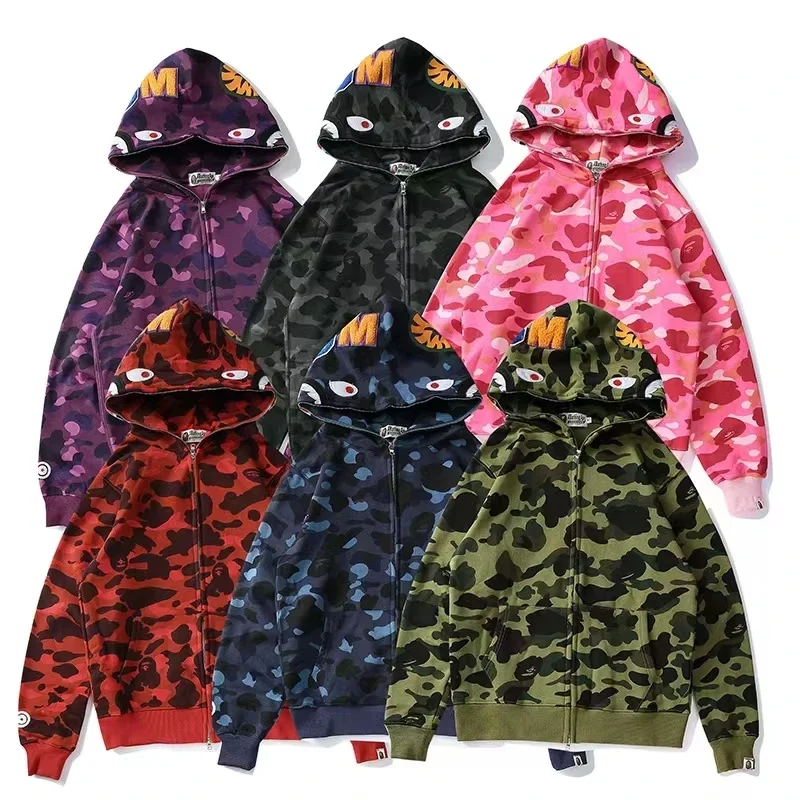 2026 Full Zip Sha Pattern Hoodie Cotton Polyester Blend Custom Logo Sweatshirt Supplier Mens Hoodie