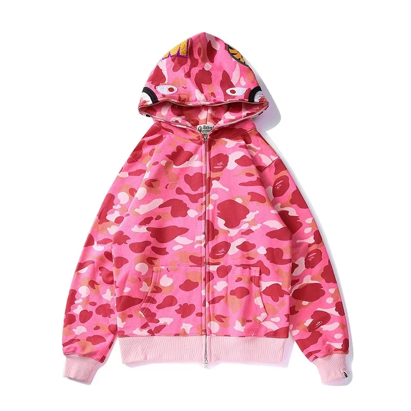 2026 Full Zip Sha Pattern Hoodie Cotton Polyester Blend Custom Logo Sweatshirt Supplier Mens Hoodie