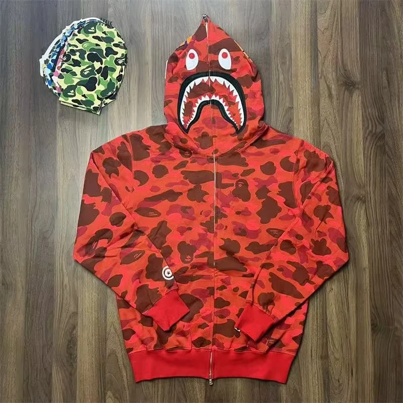 2026 Full Zip Sha Pattern Hoodie Cotton Polyester Blend Custom Logo Sweatshirt Supplier Mens Hoodie