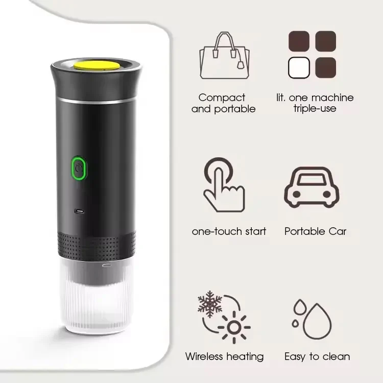 Mini Portable Espresso Coffee Maker USB Auto-Carry Instant Coffee Capsule Battery Powered