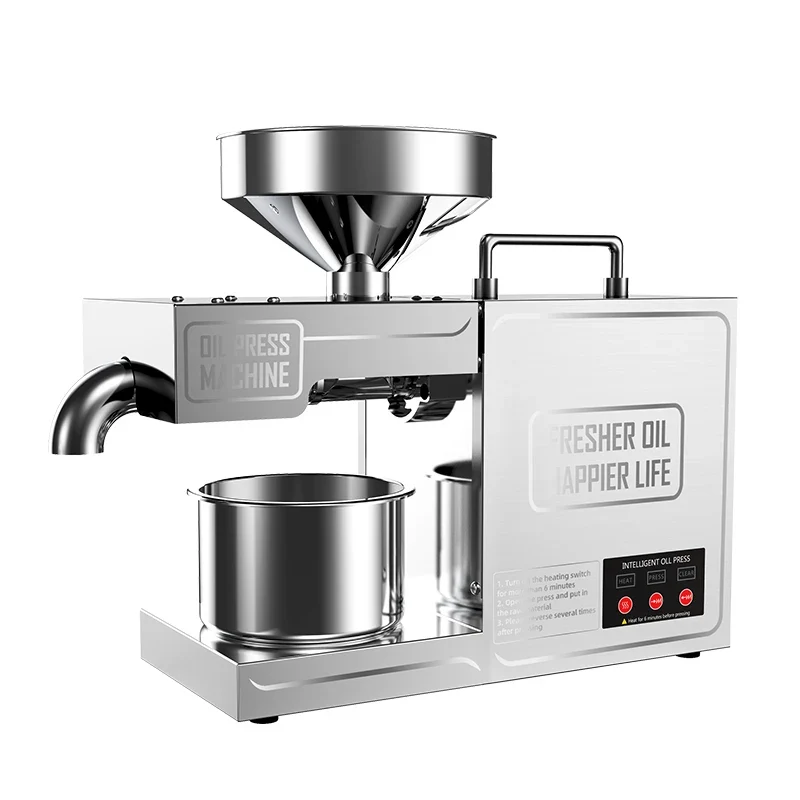 Small 110v Commercial Corn Coconut Palm Oil Extruder 220v Stainless Steel Peanut Sunflower Oil Extrusion Machine