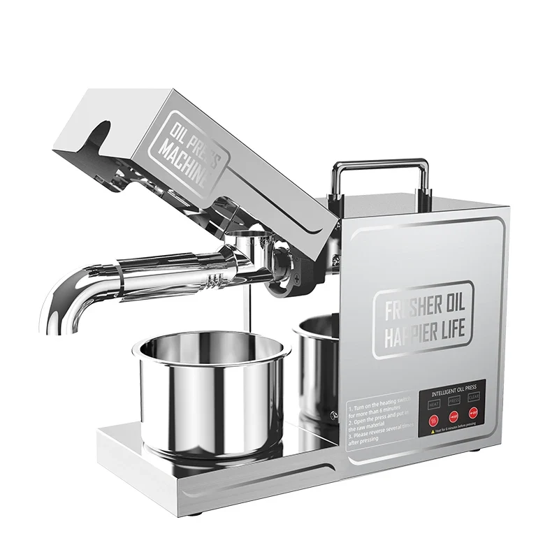 Small 110v Commercial Corn Coconut Palm Oil Extruder 220v Stainless Steel Peanut Sunflower Oil Extrusion Machine