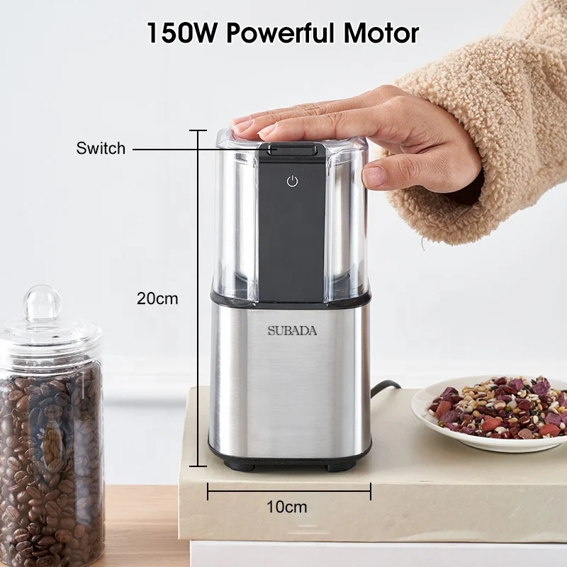 Hot Sale Portable Grinder Mill Electric Stainless Steel Coffee Bean Grinder Mixer Food Processor Blender Spice Mill