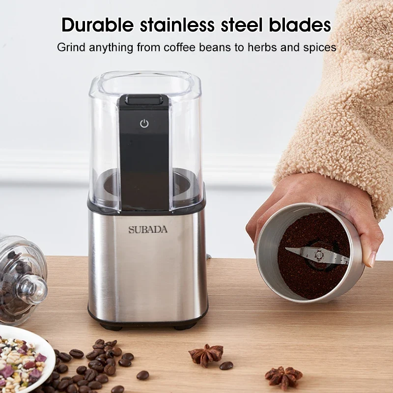 Hot Sale Portable Grinder Mill Electric Stainless Steel Coffee Bean Grinder Mixer Food Processor Blender Spice Mill