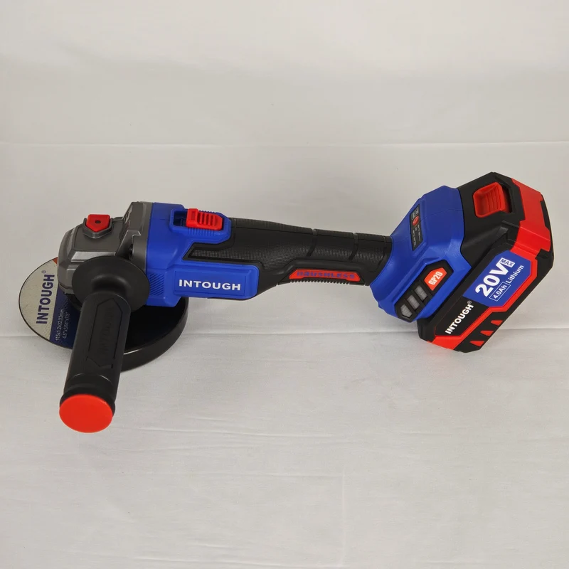 INTOUGH 20V Cordless Brushless Angle Grinder Battery Rechargeable 125mm Portable Angle Grinder