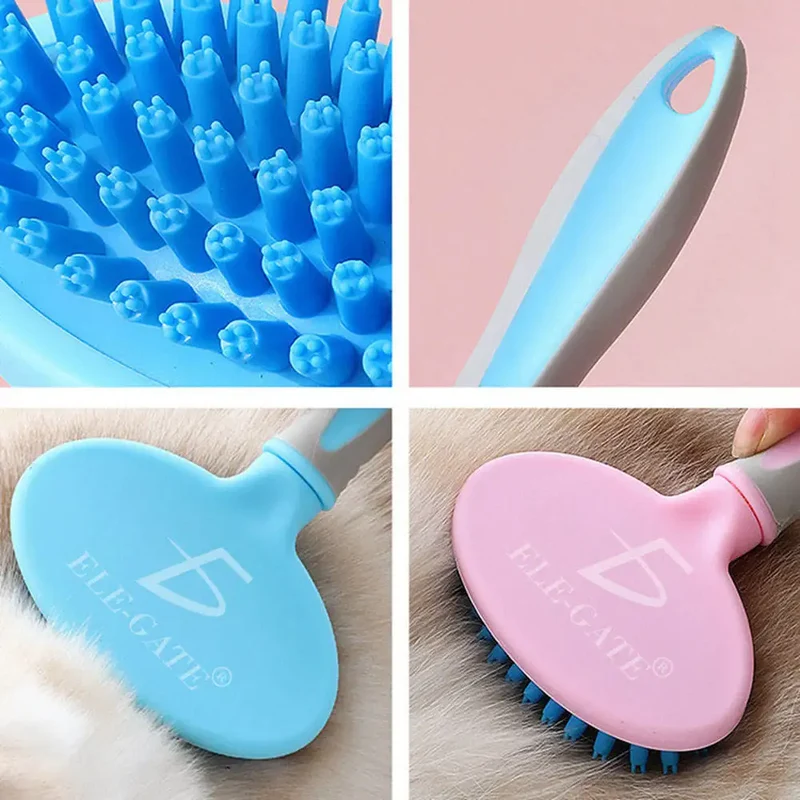 Self-Cleaning Pet Massage Comb for Cats by ELEGATE Gentle Grooming Tool with Plastic Design, Model MAS.07.5, Made in Mexico