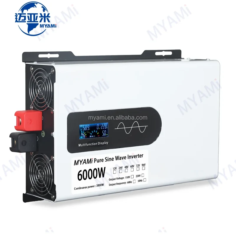For Dual Output 3000W 12-96V DC Input Grid LCD Display Solar AC 220V Inverter Pure Sine Wave Low-Frequency Air Conditioner