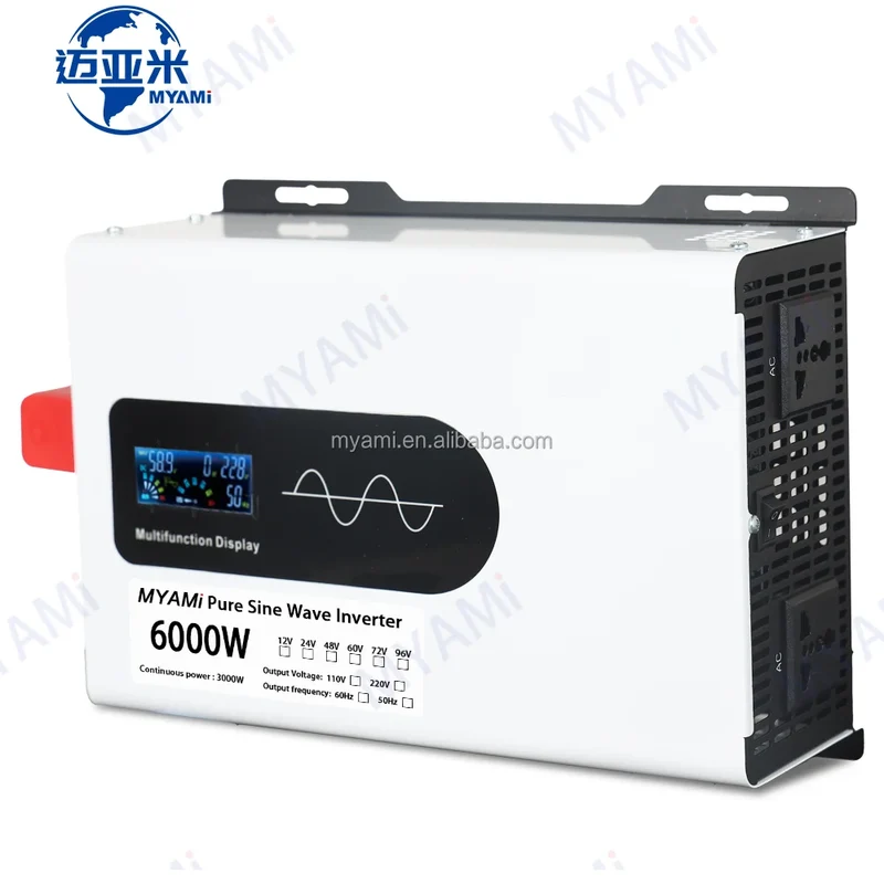 For Dual Output 3000W 12-96V DC Input Grid LCD Display Solar AC 220V Inverter Pure Sine Wave Low-Frequency Air Conditioner