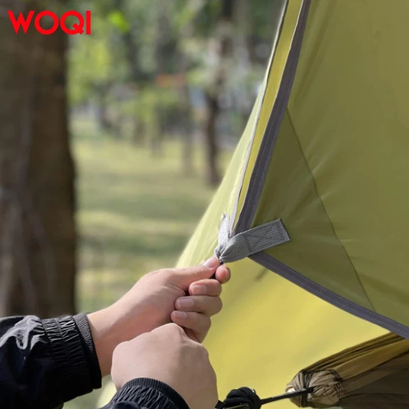 WOQI Large 3m Camping Tarp Multi-Function Hammock Rainfly Hot Selling 3-4 Person Tent with Pole Accessory