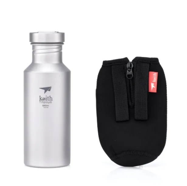 Titanium 550ml Ultralight Leakproof Sport Water Bottle Eco-Friendly Metal for Outdoor Camping Hiking