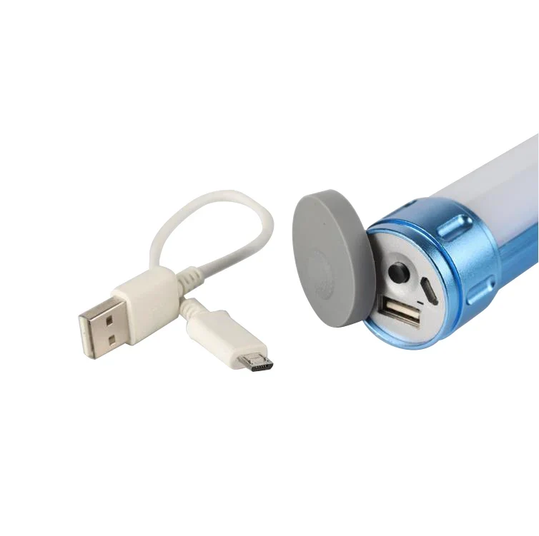 Portable Led USB Mobile Charger Rechargeable Battery Mini Flashlight Camping Flood Lantern