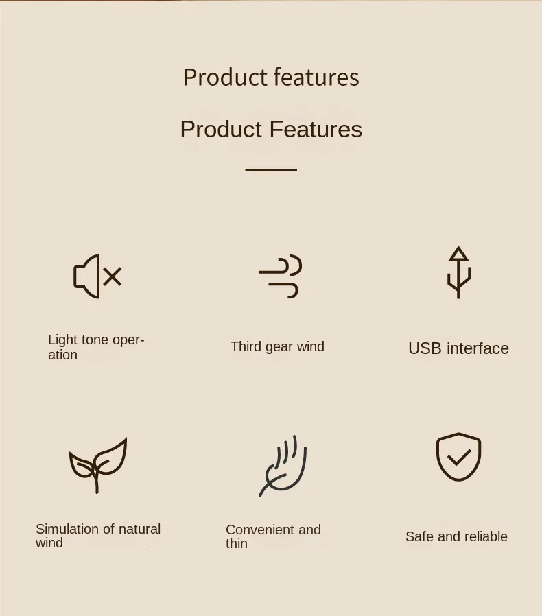 2025 Ultra-Thin Mini USB Charging Four-Speed Plastic Air Cooling Fan Foldable Portable English Household Energy Efficient Class