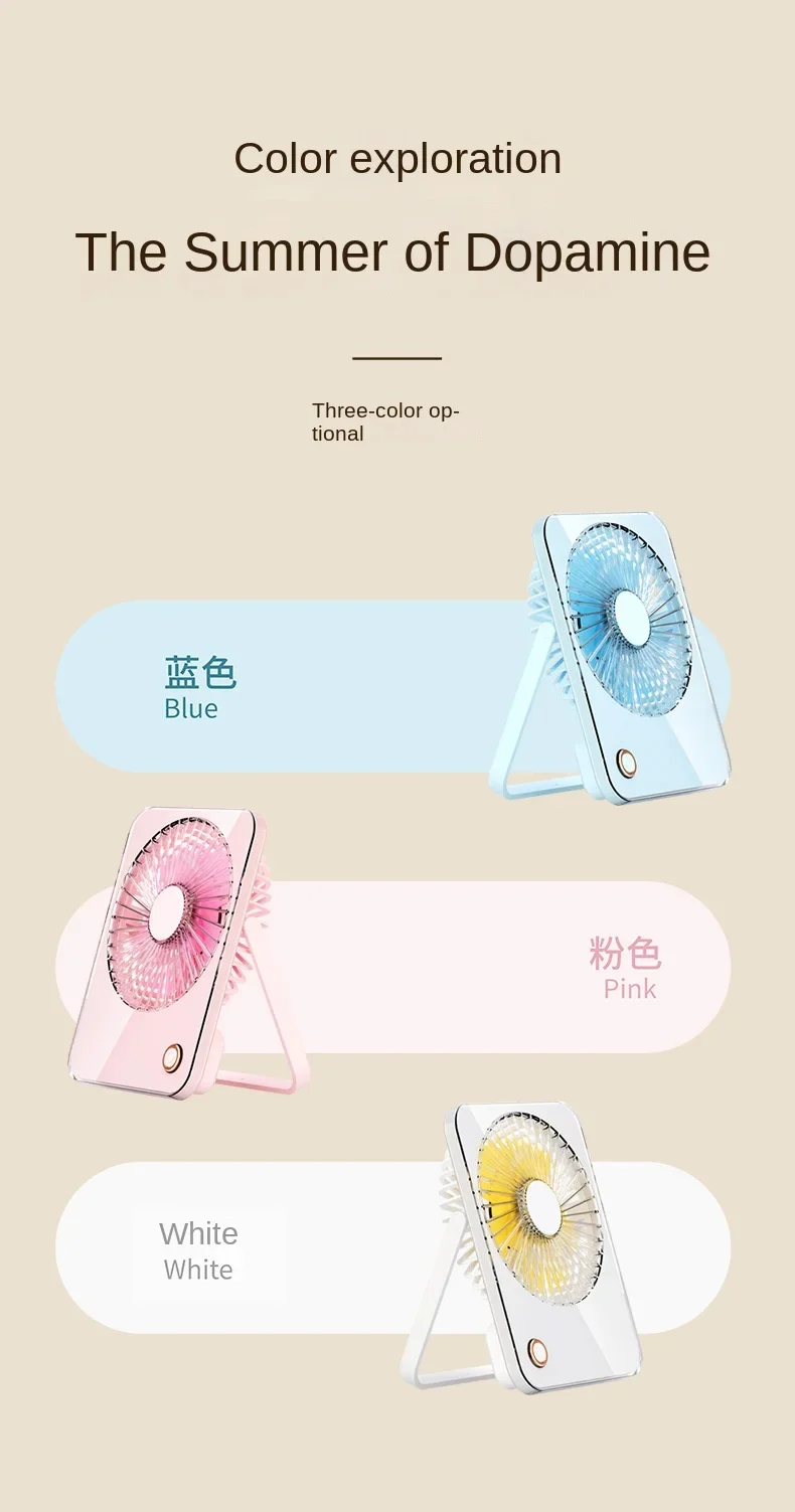 2025 Ultra-Thin Mini USB Charging Four-Speed Plastic Air Cooling Fan Foldable Portable English Household Energy Efficient Class