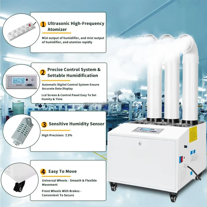 42L/H Commercial Ultrasonic Humidifier for Supermarket Air Curtain Cabinet Food Preservation