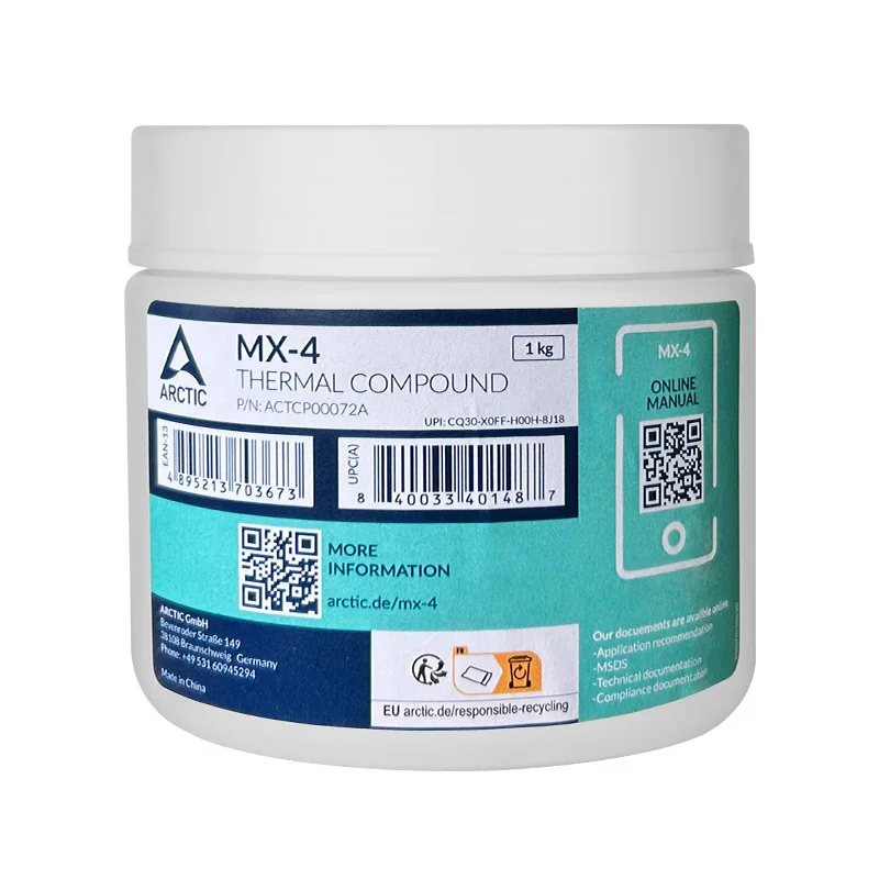 For Arctic Mx-4 Thermal Silicone Grease Desktop Notebook CPU Graphics Card Cooling Paste Copper Computer Case Ball Bearing Bea