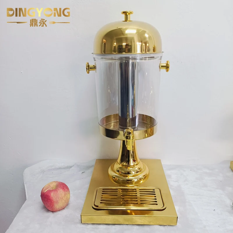 Hotel Catering Banquet Party Full Gold Stainless Steel 8L Self-service Cold Drink Machine Water Dispenser Beverage Juice Machine
