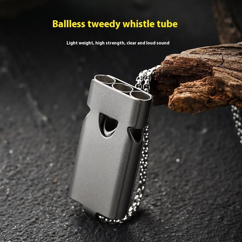 Factory Stock Titanium Alloy Three-Tube Double for Acme Whistle for EDC Tools Portable Outdoor Camping & Survival