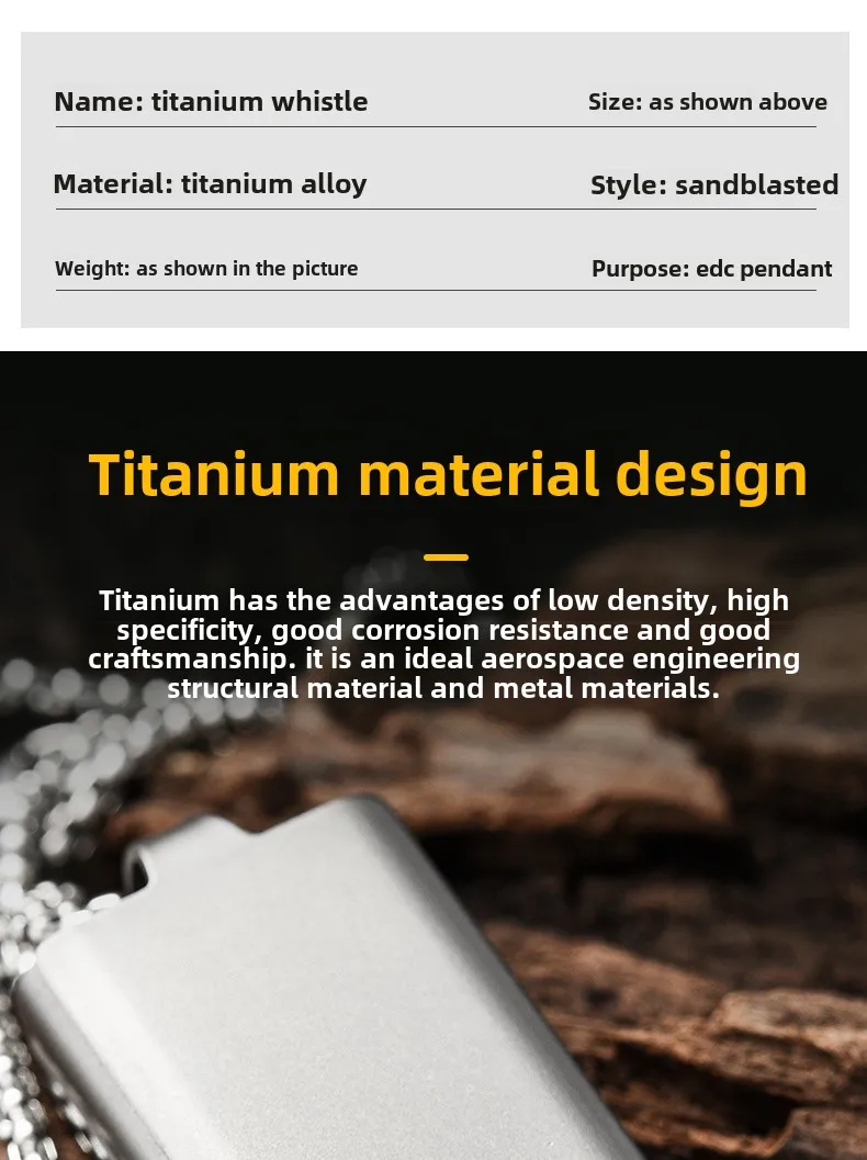 Factory Stock Titanium Alloy Three-Tube Double for Acme Whistle for EDC Tools Portable Outdoor Camping & Survival