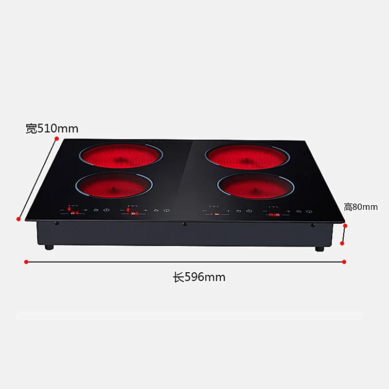 Best Selling Built in 4 Burner Induction Cooker Black Electric Touch Screen OEM Stainless Steel 220V 5000W Taino Electric Ind