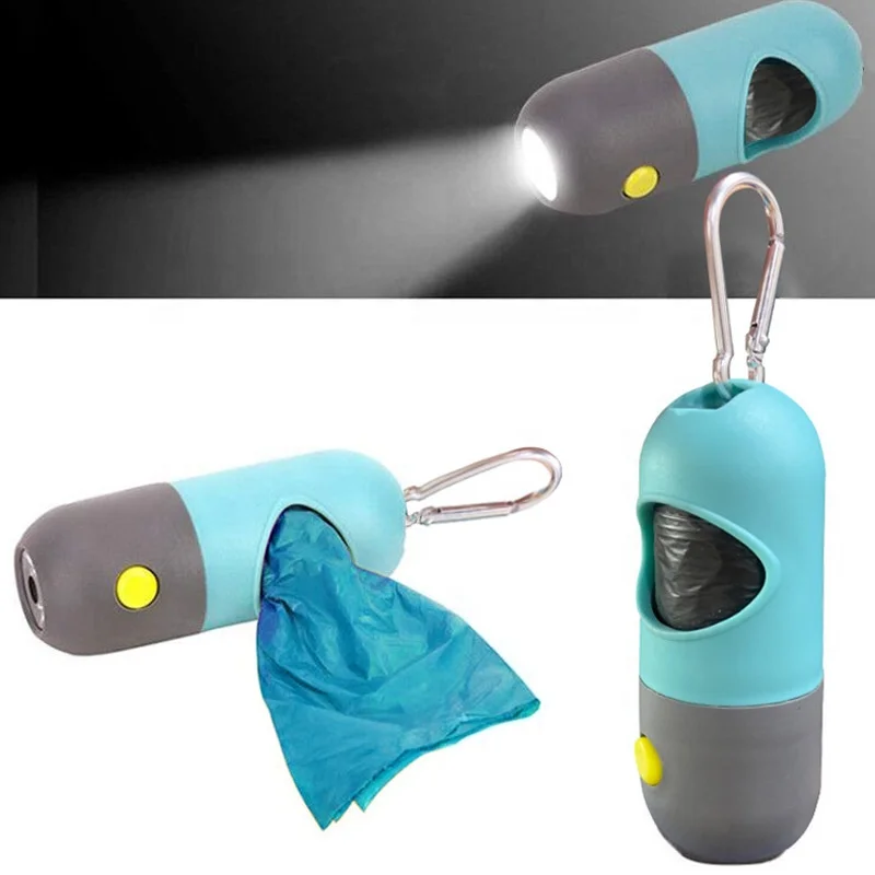 LED Light Dog Poop Bag Dispenser/ Holder for Dog With Free 15 Pcs Dog Waste Bag