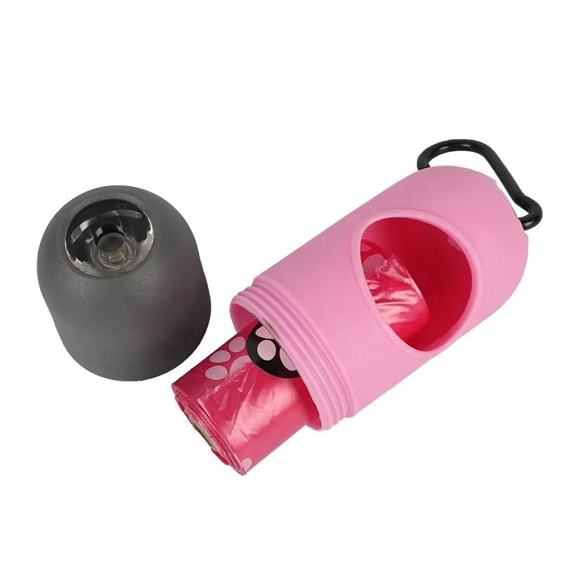 LED Light Dog Poop Bag Dispenser/ Holder for Dog With Free 15 Pcs Dog Waste Bag
