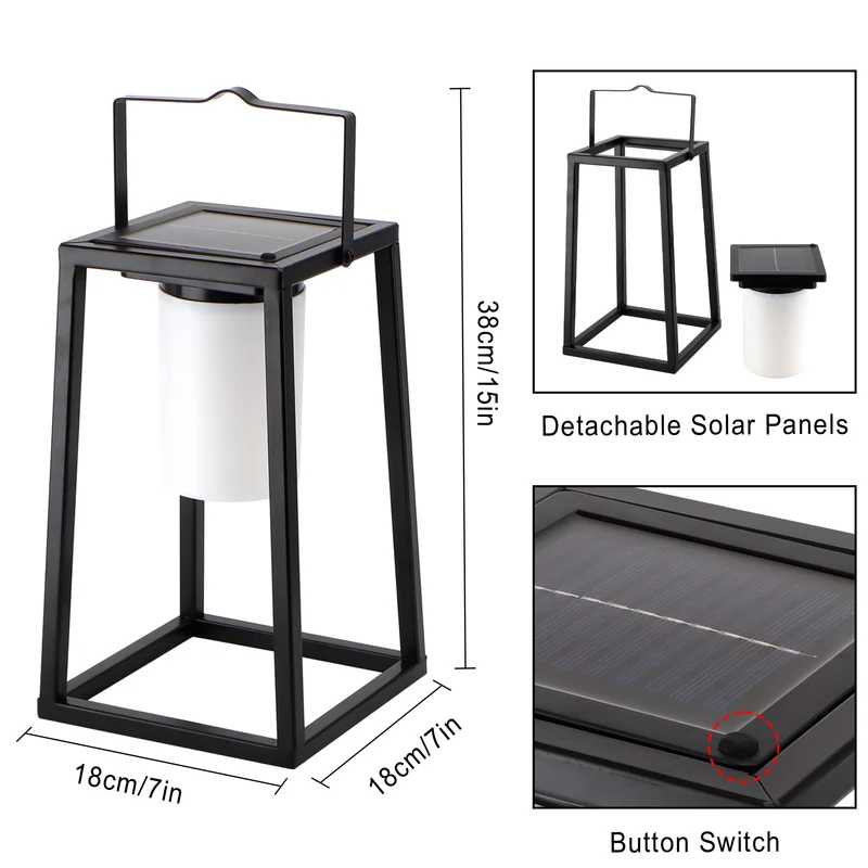 Metal Solar Garden Lantern Outdoor Waterproof Villa Patio Landscape Lamps