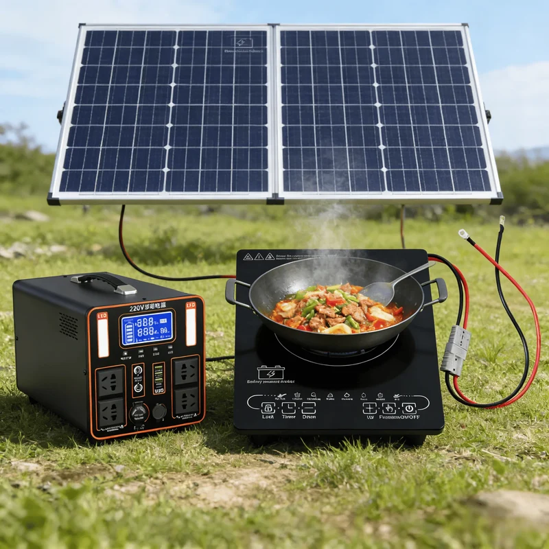 Newest Single 24V 48V Solar DC Induction Stove Battery-Powered Drop-In Desktop Design for Indoor/Outdoor Use Hotels for US