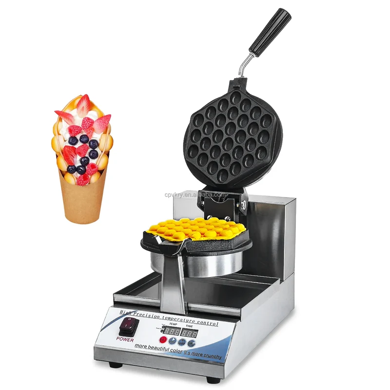 1400W Intelligent Digital Non-Stick Hong Kong Egg Waffle Maker Honeycomb Shaped for Household Snacks Professional for Hotels