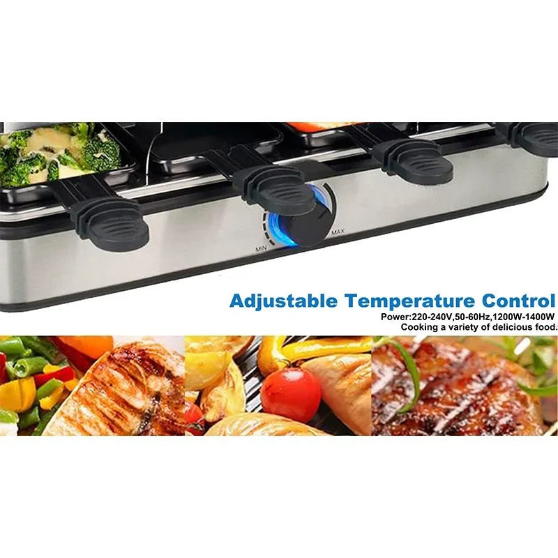 Korean Teppanyaki Plate Electric BBQ Grill With Non-stick Pans for Steak Chicken Wing Barbecue Griddle