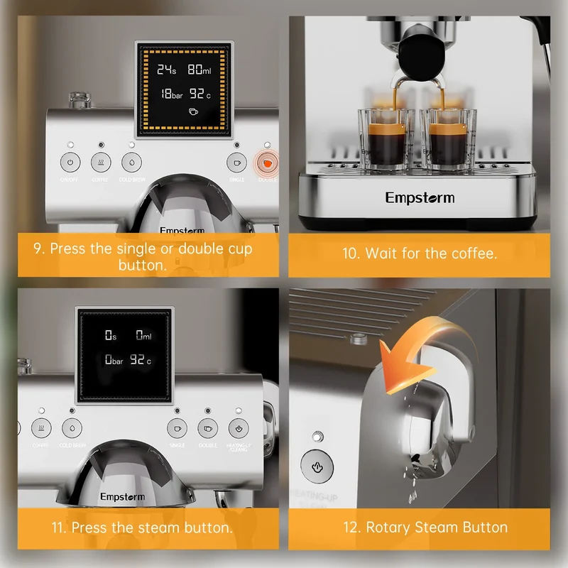 Empstorm Latest Design Coffee Maker Cold Brew Espresso Coffee Maker Italian Coffee Machine for Office Stock in the US Local