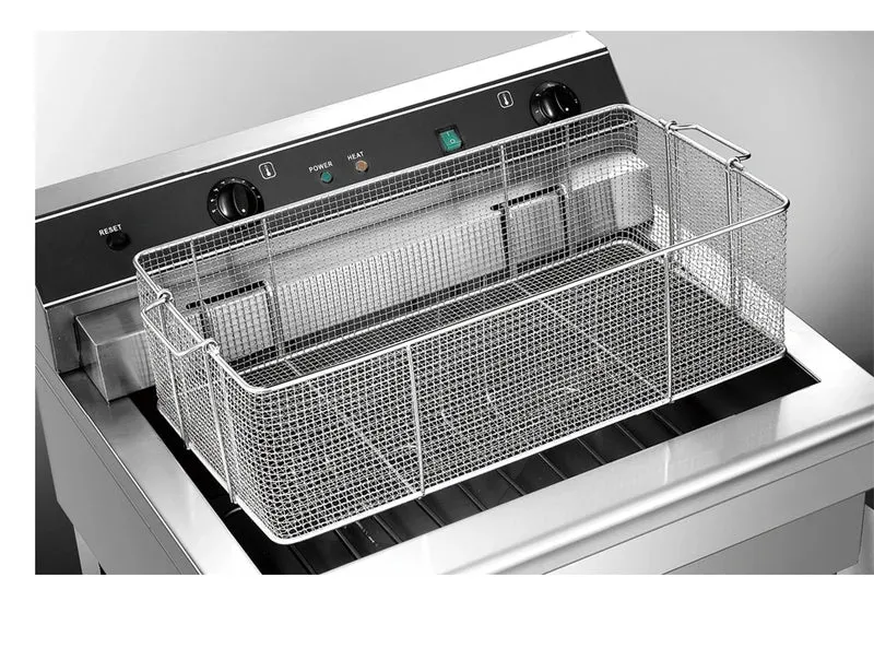 Double Basket Electric 220V Stainless Steel Deep Fat Fryer 6L-20L Capacity for Fast Food Restaurants Food Shops and Hotels