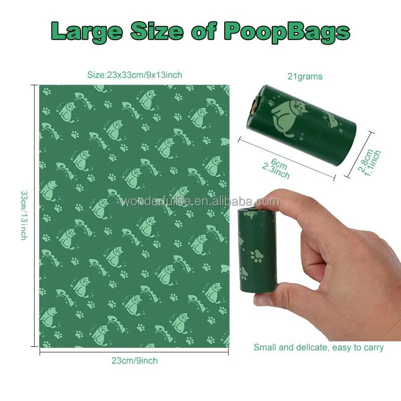 OEM ODM Pet Poop Bag Eco Corn Starch Poop Bag Dog Poop Bags Biodegradable for Dogs