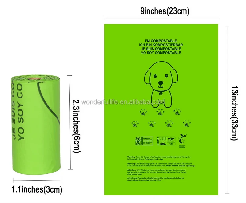 OEM ODM Pet Poop Bag Eco Corn Starch Poop Bag Dog Poop Bags Biodegradable for Dogs