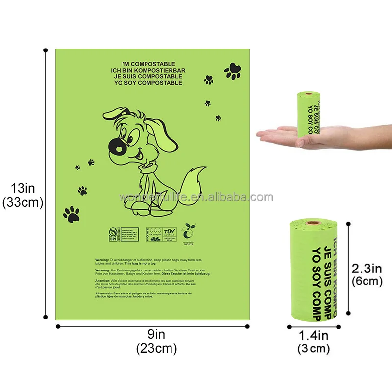 OEM ODM Pet Poop Bag Eco Corn Starch Poop Bag Dog Poop Bags Biodegradable for Dogs