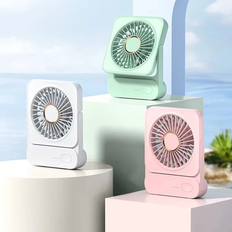 High Quality Summer 1200 Mah Battery Wall Mounted Mini Portable Fan Handheld Cooling Usb Mini Desktop Fan