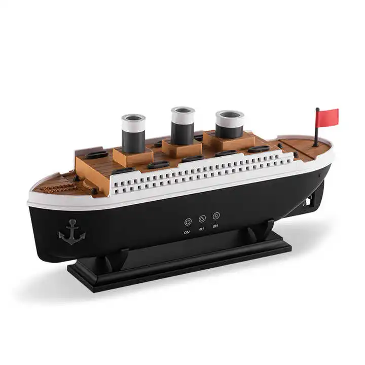 2025 Electric Ship Diffuser Humidifier Ultrasonic Essential Oil Jellyfish Diffuser Desktop Smart Home Boat Diffuser for Office