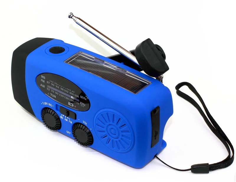 Emergency Hand Crank Radio with LED Flashlight, AM/FM NOAA Portable Weather Radio 2000mAh Power Bank Phone Charger for Camping
