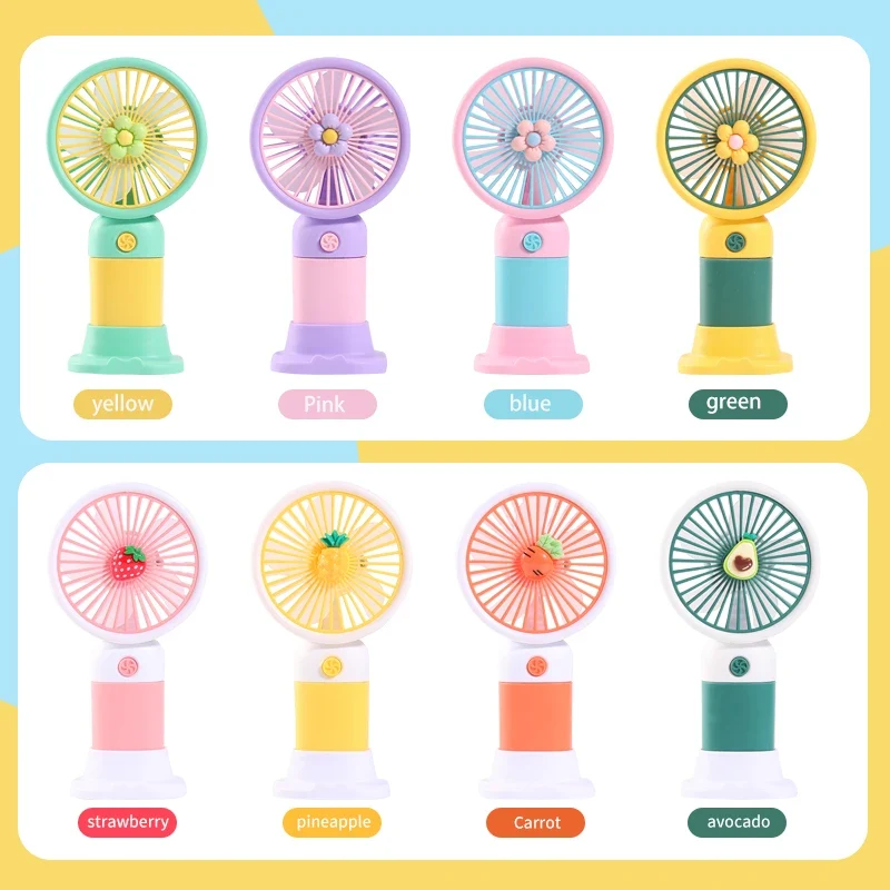 Wholesale Mini Rechargeable USB Cooling Fan Portable Outdoor Multi-Functional Ventilante Single Speed Handheld Cute Design