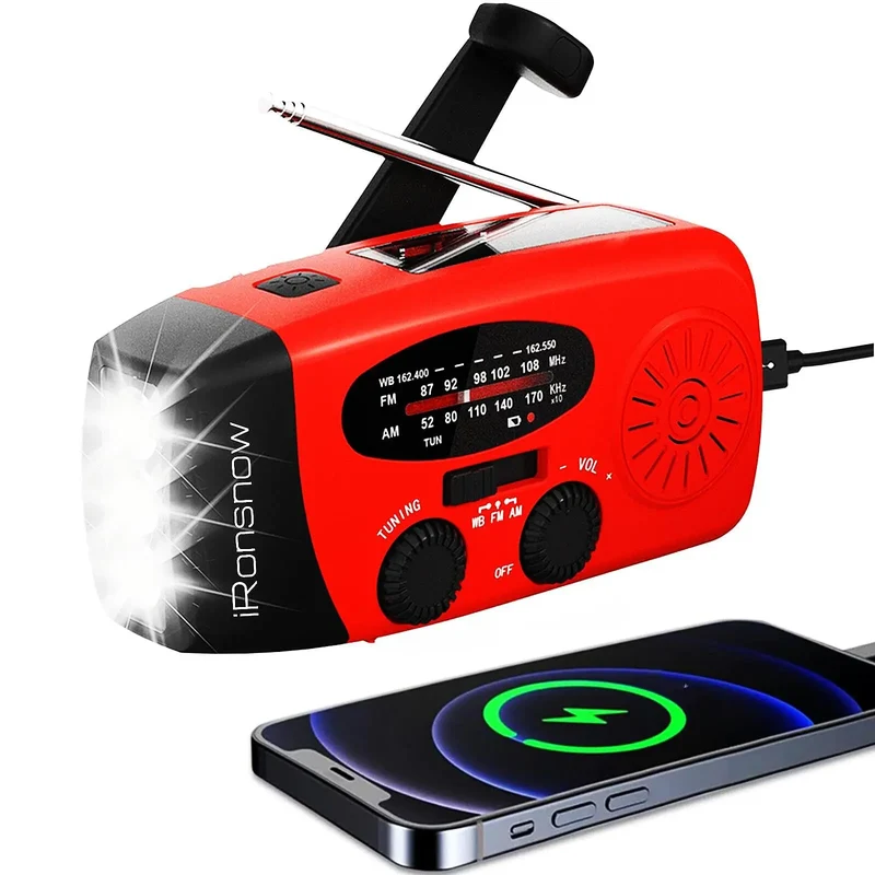 Home System Camping Light Storm Receiver Am/fm/noaa Emergency Radio Hand Crank Solar Weather Fm Radio 2000mah