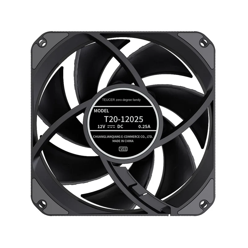 TEUCER T20 Industrial Grade 12V 4Pin 2500RPM PC Case Radiator Fan Ball Bearing High Wind Pressure Cooling Fans S-FDB
