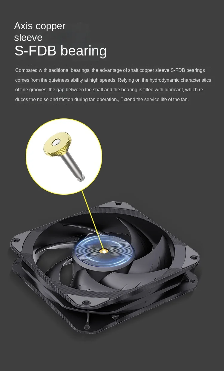 TEUCER T20 Industrial Grade 12V 4Pin 2500RPM PC Case Radiator Fan Ball Bearing High Wind Pressure Cooling Fans S-FDB