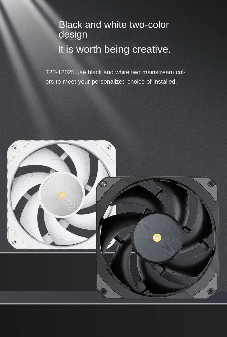 TEUCER T20 Industrial Grade 12V 4Pin 2500RPM PC Case Radiator Fan Ball Bearing High Wind Pressure Cooling Fans S-FDB